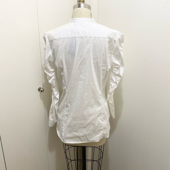 NWT Peter Nygard Button Blouse Pouf Sleeves White 6 - Picture 8 of 8